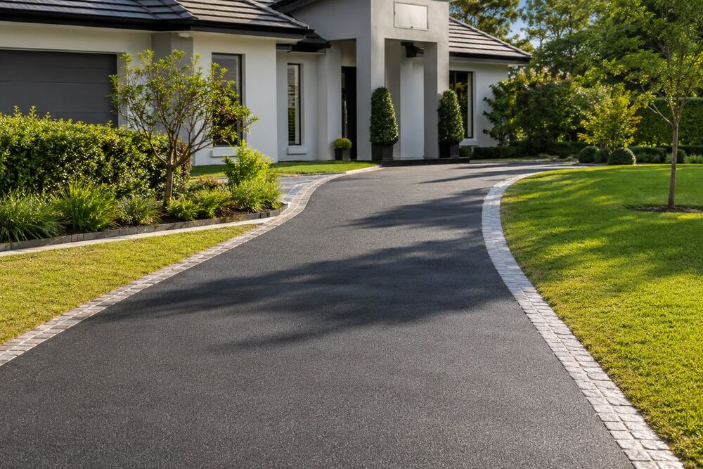 Newly laid asphalt driveway on the NSW Central Coast