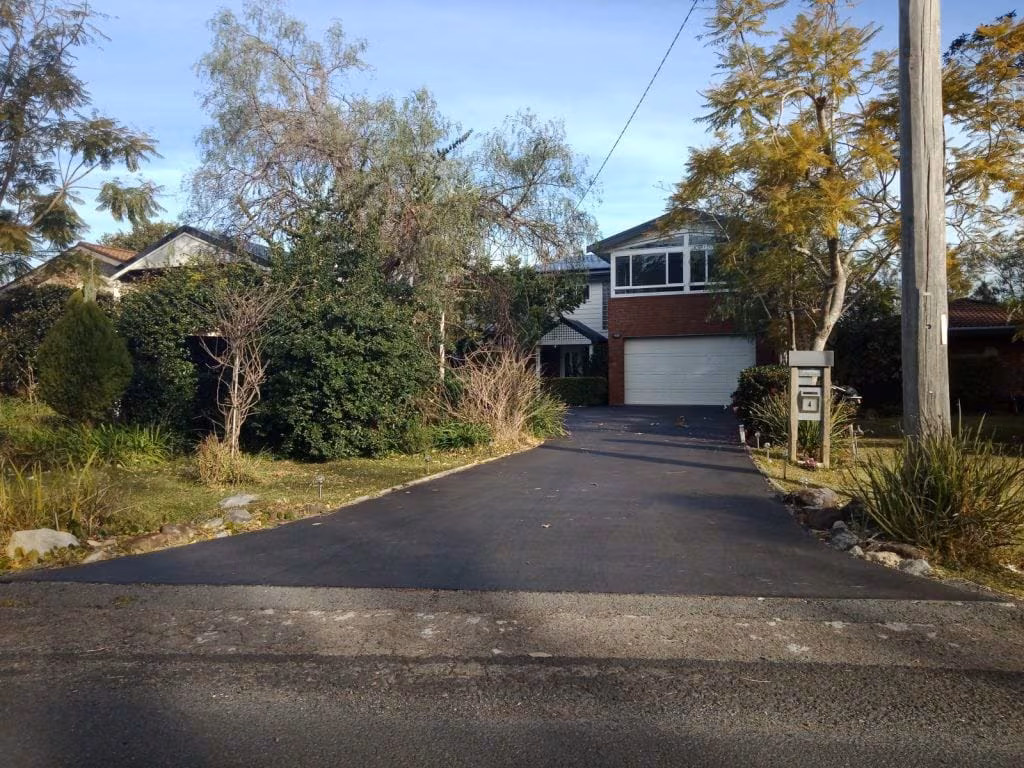 Bitumen sealed rural driveway on the NSW Central Coast
