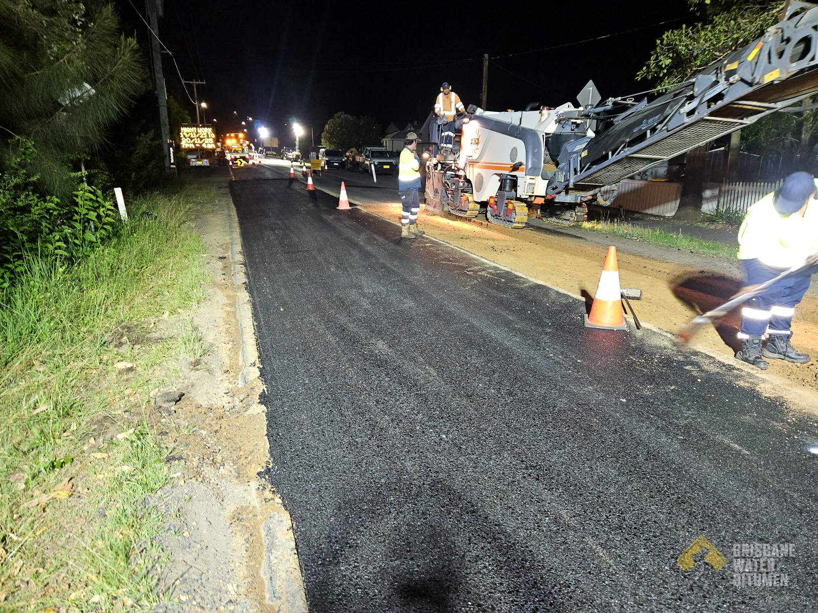 Night Road Resurfacing — Brisbane Water Bitumen project photo