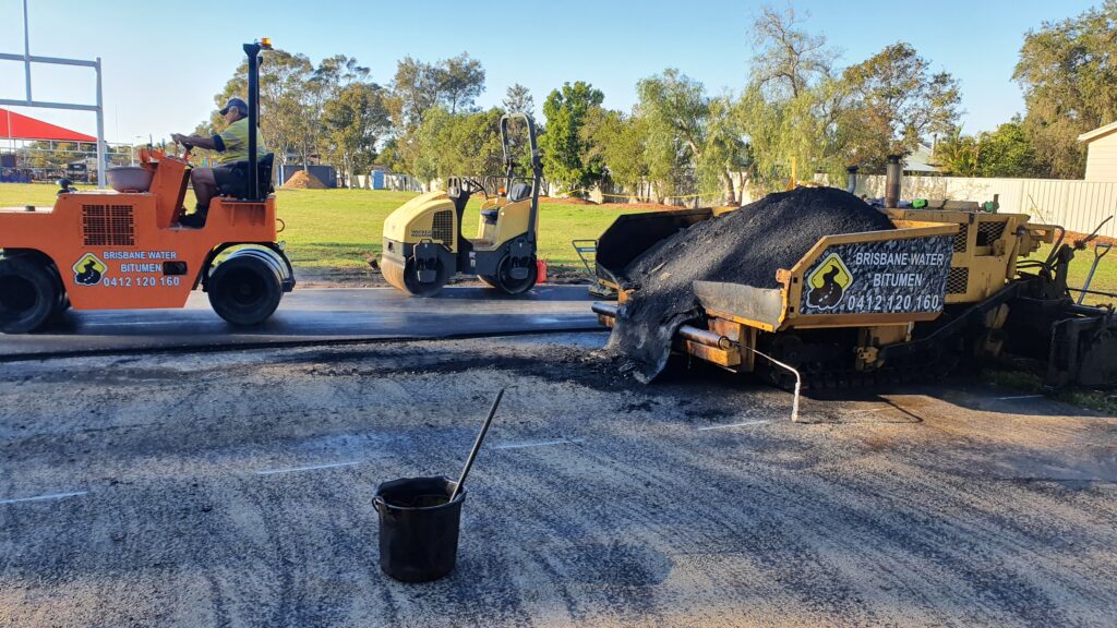 School basketball court and playground asphalt, Central Coast