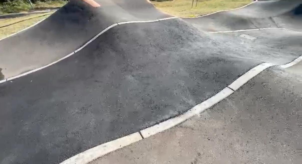 Finished asphalt skate / pump track surface, Central Coast