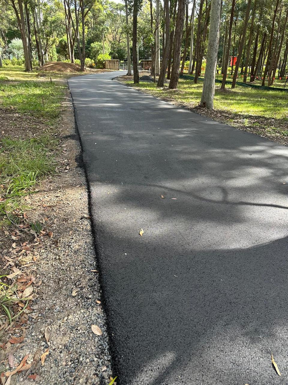 Long rural asphalt driveway, Matcham Central Coast NSW